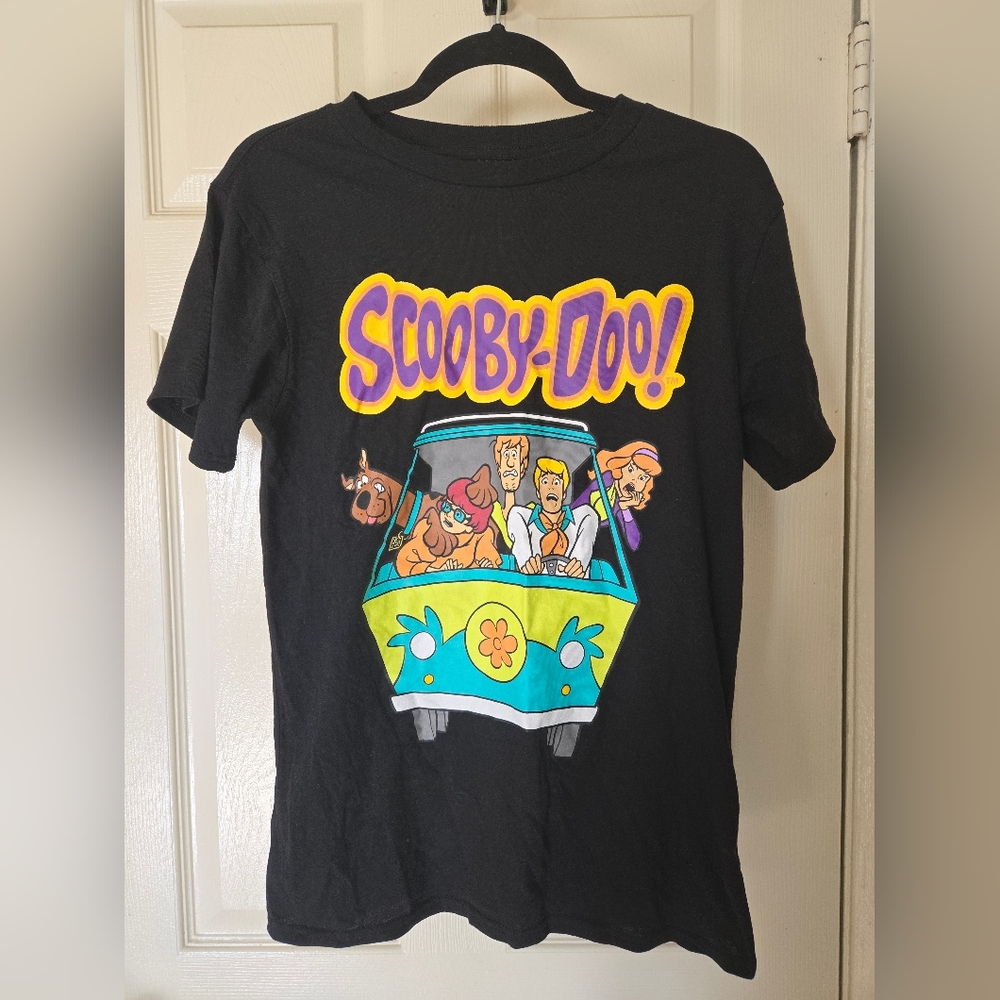 Scooby-Doo Full Graphic Black Adult T-Shirt Size Small